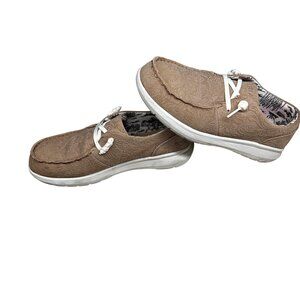 Ariat Womens Embossed Brown Slip-On Loafers 8B MEDIUM 38.5ARIAT-BROWN-8B